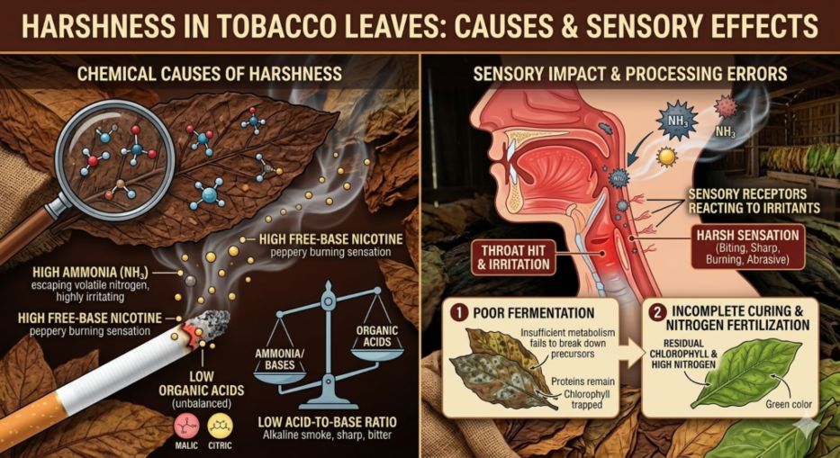 How Fermentation Reduces Harshness in Tobacco Leaves