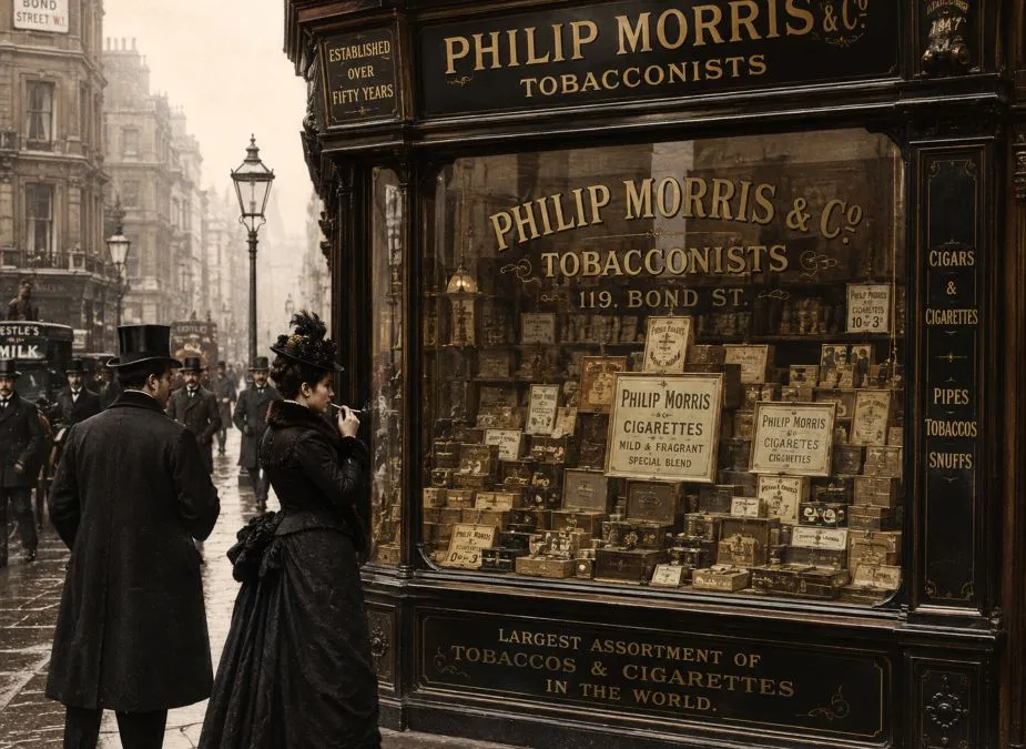 19th-century tobacconist's shop window